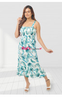 Printed Square Neck Western Long Dress (KR359)